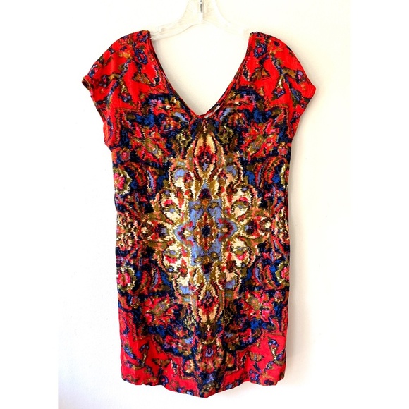 Anthropologie Maeve Sz S Pullover Mini Tunic Boho Dress Stretch V Neck - Picture 2 of 6